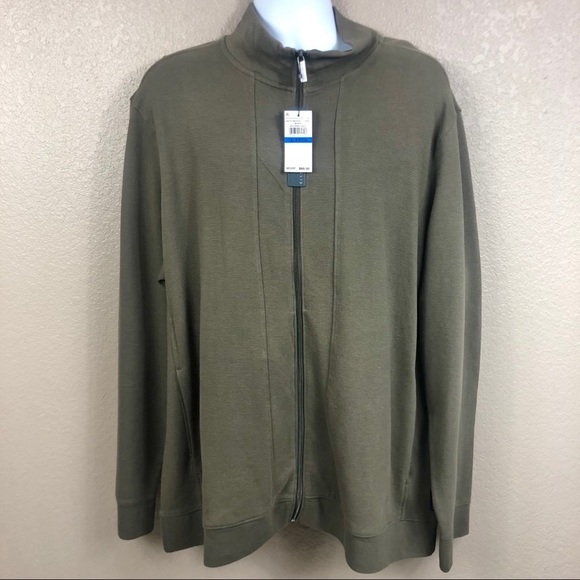 Perry Ellis Full Zip Ribbed MockNeck Jacket XLT
